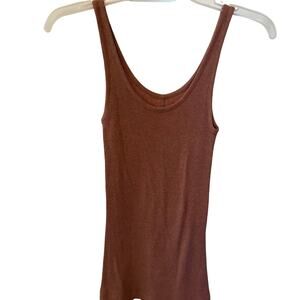 Vince Rust Scoop Neck Tank Top Pima Cotton Soft Base Layer Women's Size Small